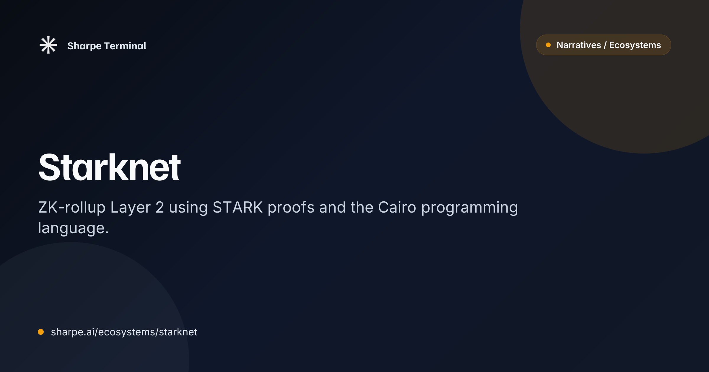Starknet Ecosystem Coins by Market Cap & TVL | Sharpe Terminal