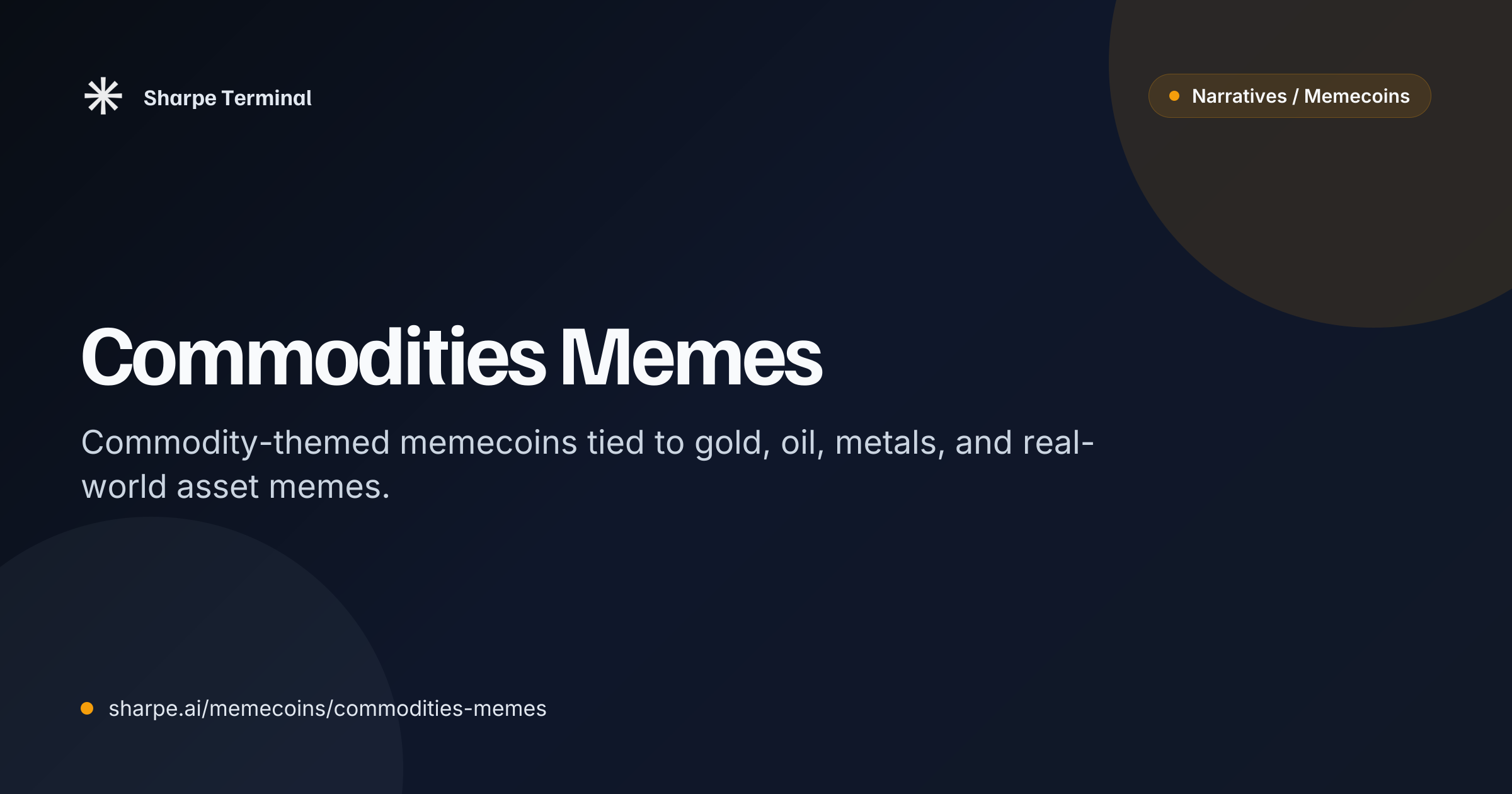 Top Commodities Memes Memecoins by Market Cap | Sharpe Terminal