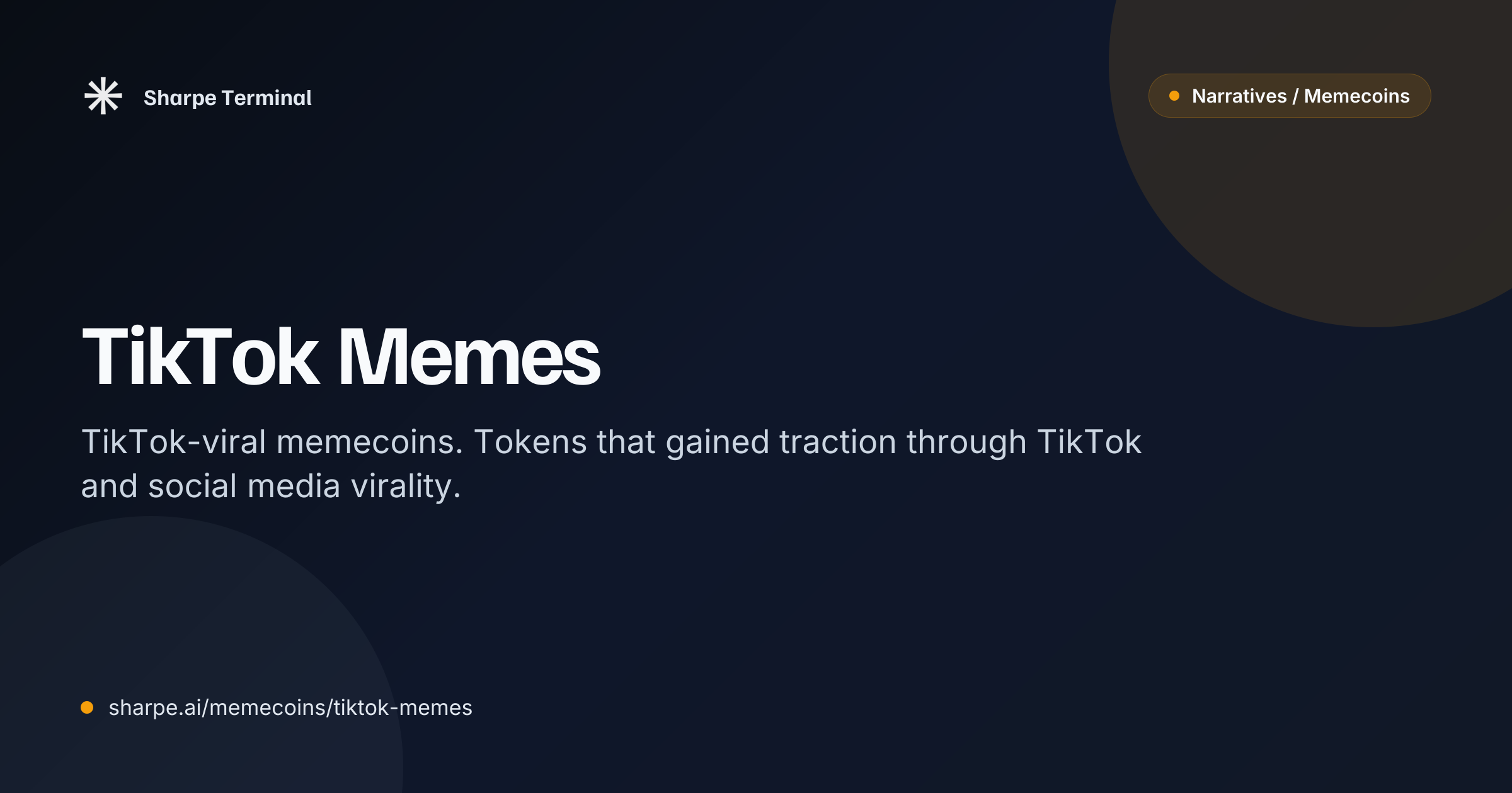 Top TikTok Memes Memecoins by Market Cap | Sharpe Terminal