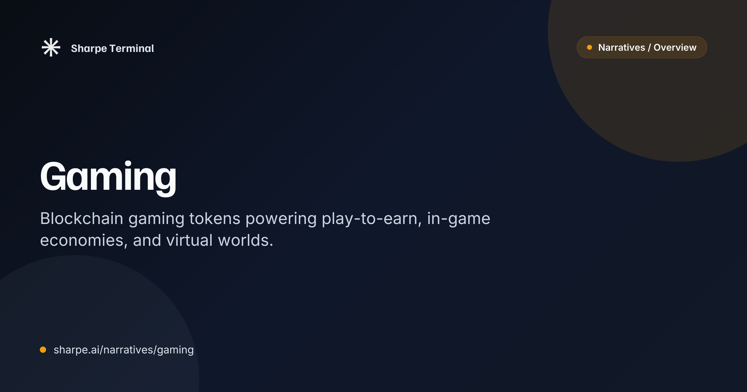Top Gaming Tokens by Market Cap | Sharpe Terminal