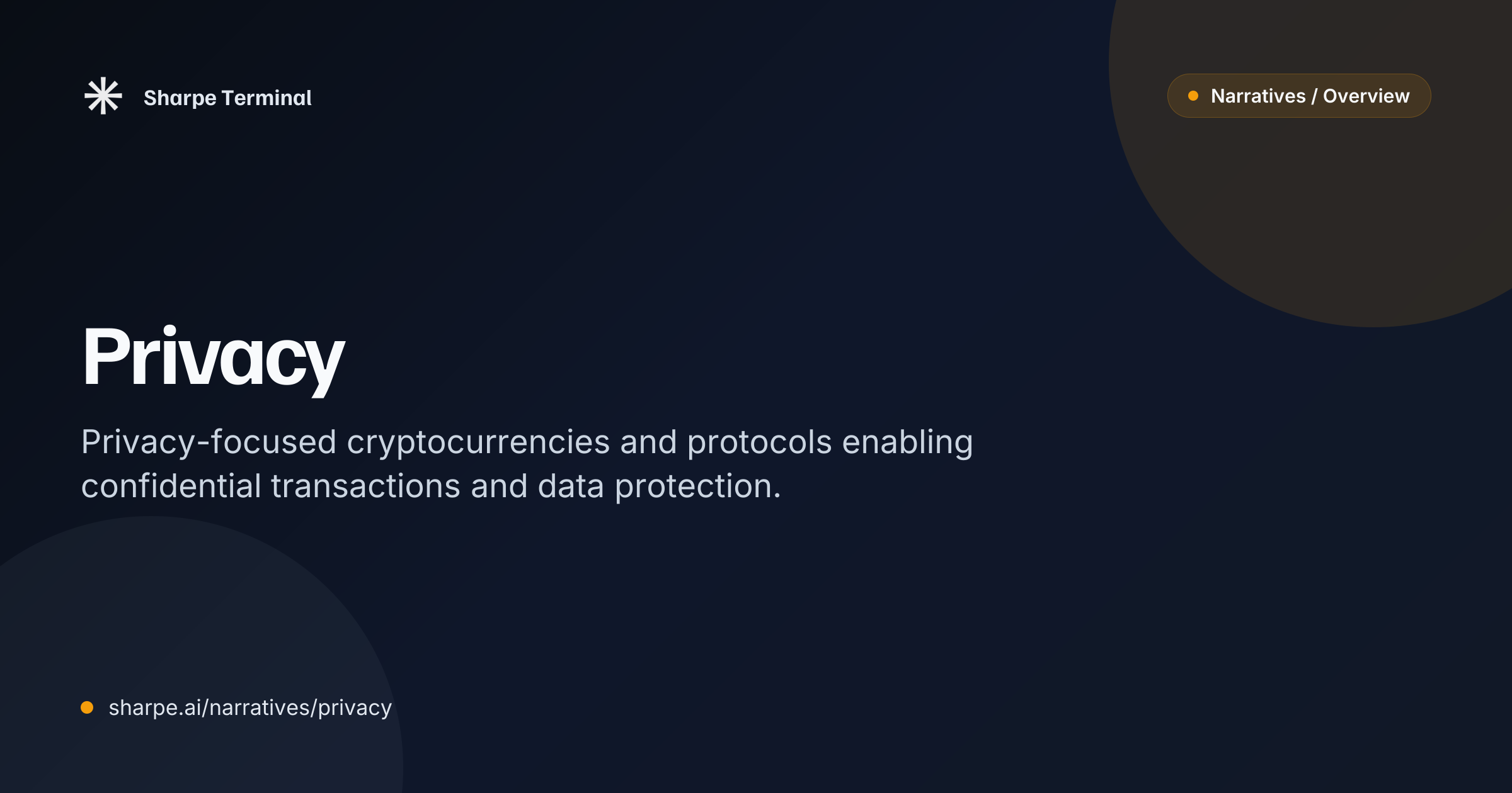 Top Privacy Tokens by Market Cap | Sharpe Terminal